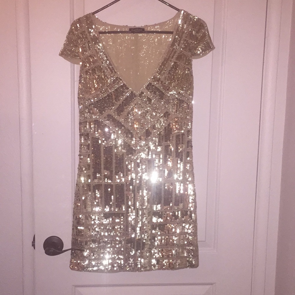 ✨Bebe - Gold sequin dress.✨